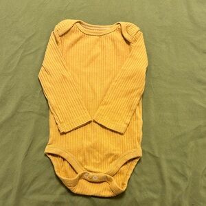 Cloud Island Golden Yellow Ribbed Baby Bodysuit
